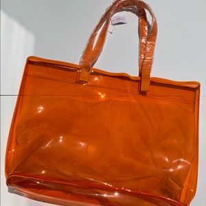 Clinique Orange Transparent Tote